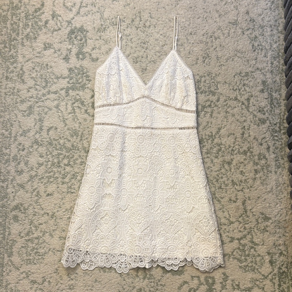 Abercrombie and Fitch White Lace Slip Dress